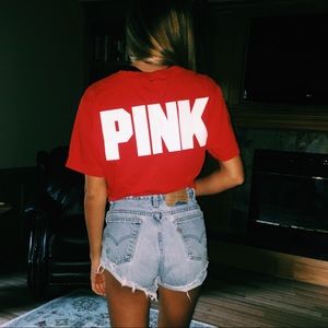 victoria’s secret PINK flag tee